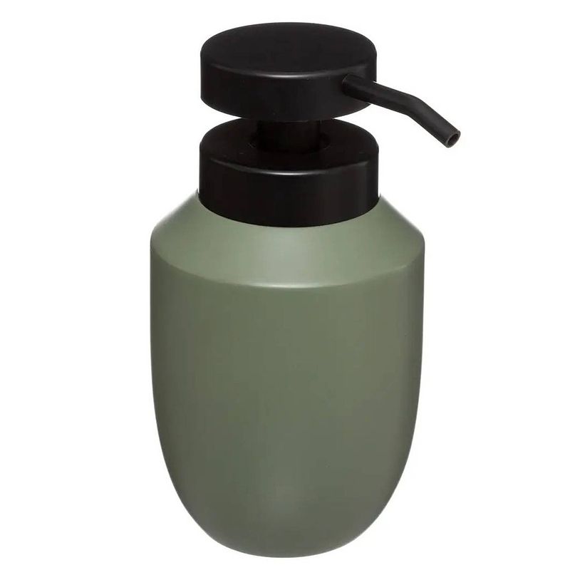 Foto van Zeeppompje/zeepdispenser van kunststeen - khaki - 320 ml - zeeppompjes