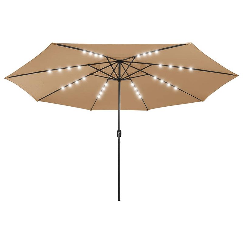 Foto van The living store parasol led 400x267 cm - polyester + metaal - taupe