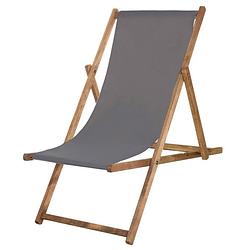 Foto van Houten ligstoel strandstoel ligstoel verstelbaar beukenhout handgemaakt grijs