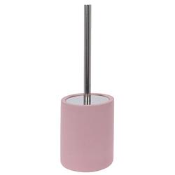 Foto van Wc-borstel/toiletborstel inclusief houder oud roze 38 cm van steen - toiletborstels