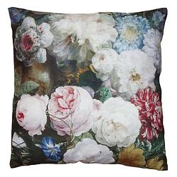 Foto van Clayre & eef kussenhoes 45*45 cm meerkleurig polyester vierkant bloemen sierkussenhoes kussen hoes meerkleurig