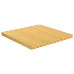Foto van The living store bamboe tafelblad - 70x70x4 cm - duurzaam - veelzijdig - afgeronde randen - eenvoudig schoon te maken -