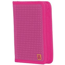 Foto van Pixie crew etui met siliconen zijkant en pixels fuchsia 19 cm