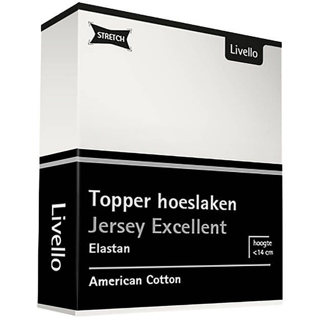 Foto van Livello hoeslaken topper jersey excellent offwhite 90 x 200 cm