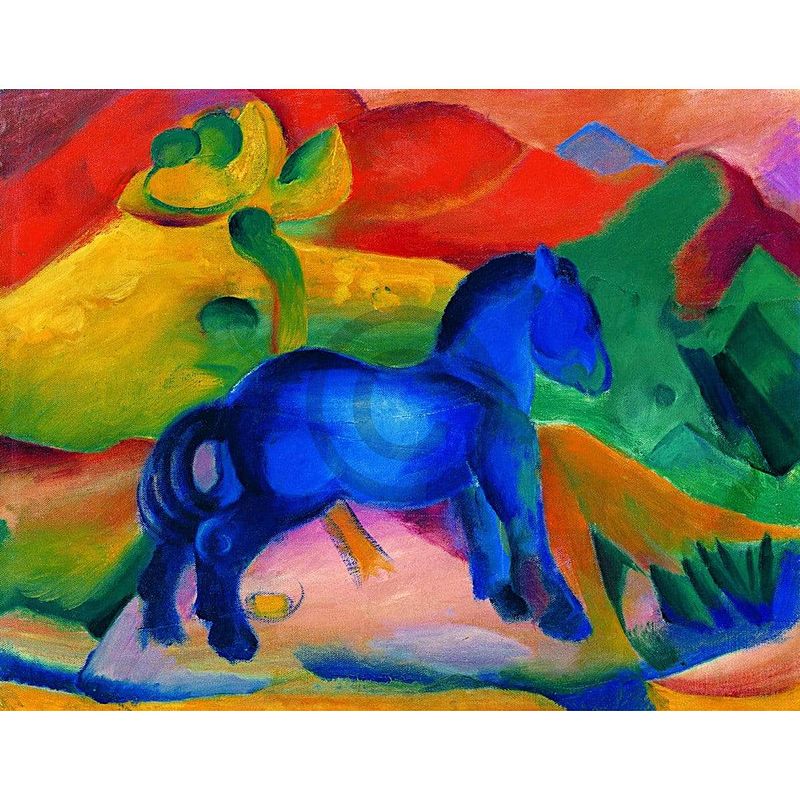 Foto van Franz marc - blaues pferdchen kunstdruk 90x70cm