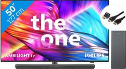 Foto van Philips the one 50pus8909 - ambilight (2024) + soundbar + hdmi kabel