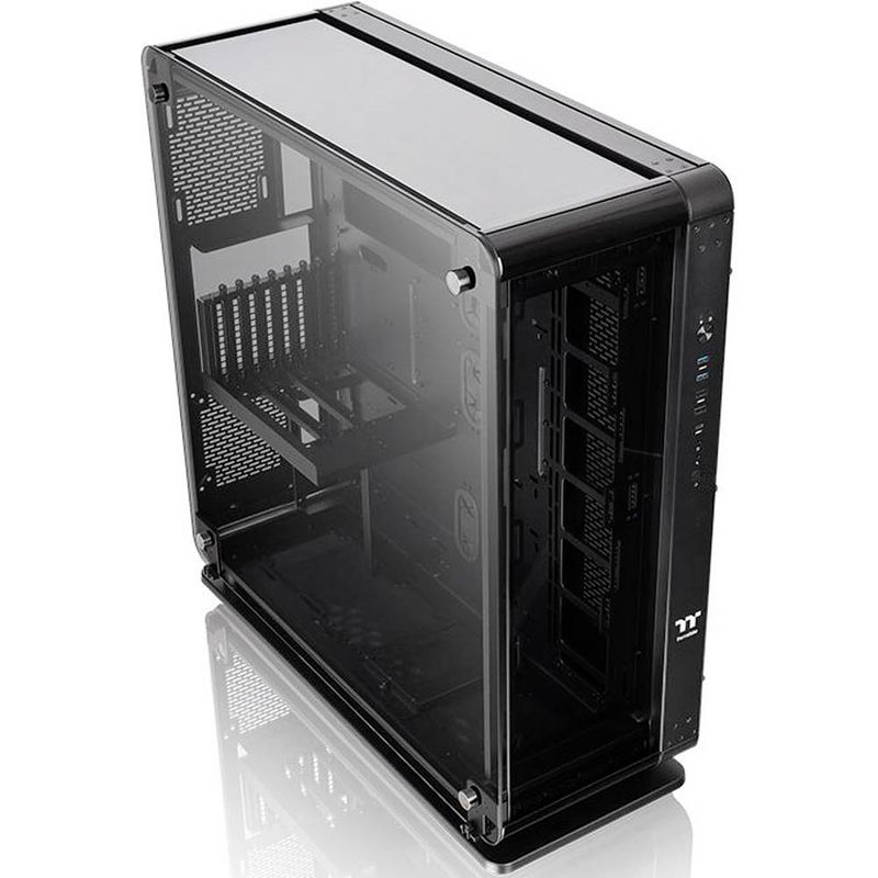 Foto van Thermaltake core p8 tg tower pc-behuizing zwart zijvenster, stoffilter