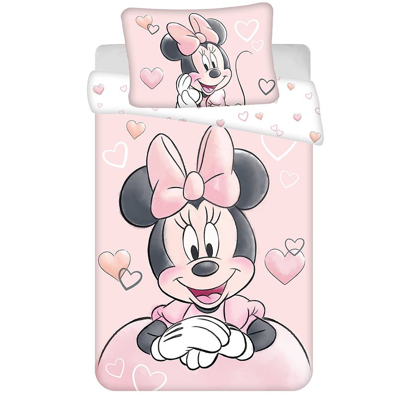 Foto van Disney minnie mouse baby dekbedovertrek, hearts- 135 x 100 cm - katoen