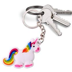 Foto van Decopatent® uitdeelcadeaus 48 stuks unicorn - eenhoorn sleutelhangers