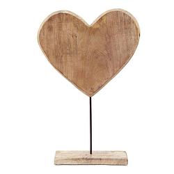 Foto van Clayre & eef decoratie beeld hart 32*7*51 cm bruin hout metaal decoratief figuur decoratieve accessoires