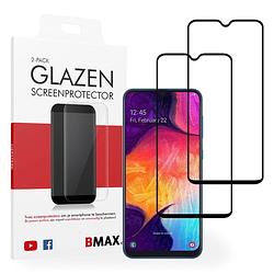 Foto van 2-pack bmax samsung galaxy a50 screenprotector - glass - full cover 2.5d - black