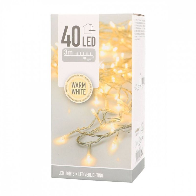 Foto van Ledverlichting 40 led - warm wit - 3 meter