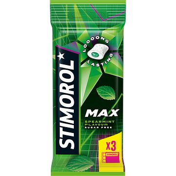 Foto van Stimorol max splash kauwgom spearmint suikervrij 3 x 19, 8g bij jumbo