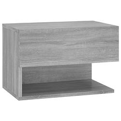 Foto van The living store wandnachtkast - grijs sonoma eiken - 46 x 29.5 x 30 cm - wandmontage - multifunctioneel