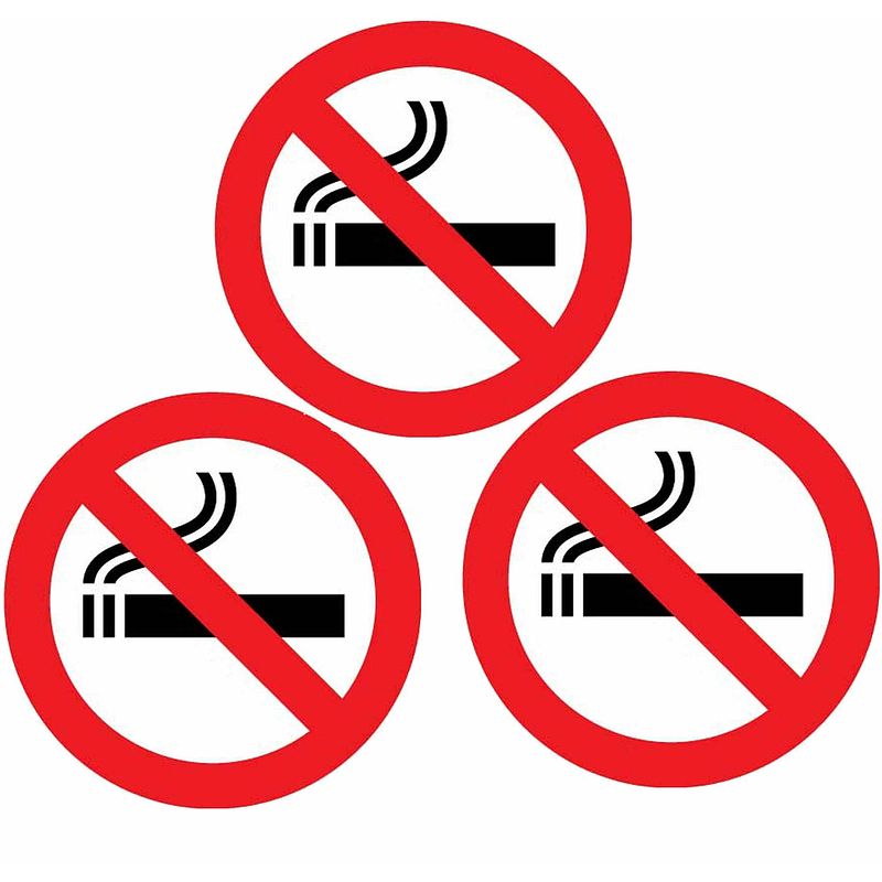 Foto van Set van 6x stuks sticker verboden te roken 14.8 cm rond - feeststickers