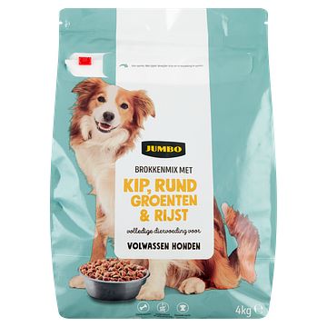 Foto van Jumbo brokkenmix met kip, rund groenten & rijst 4kg