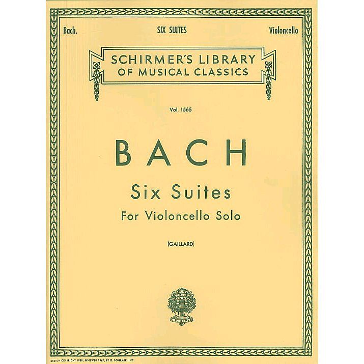 Foto van G. schirmer - j.s. bach: six suites voor cello