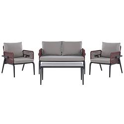 Foto van Beliani sciacca - loungeset-grijs-aluminium