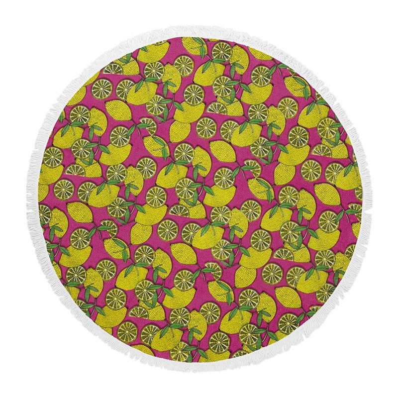 Foto van Covers en co covers & co lemons rond strandlaken - 100% polyester - ø 150 cm - multi