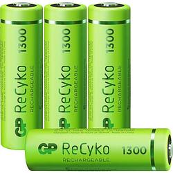 Foto van Gp recyko aa 1300mah 4 stuks oplaadbare nimh batterij