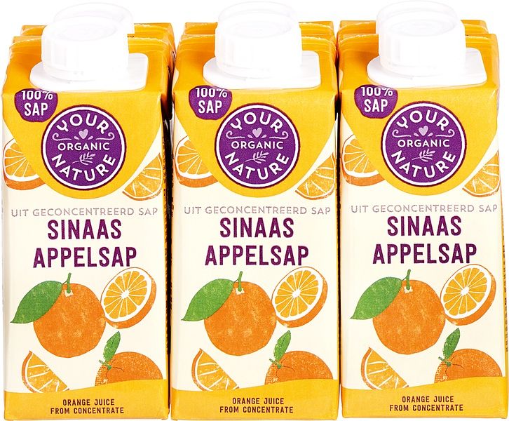 Foto van Your organic nature sinaasappelsap 6 pakjes