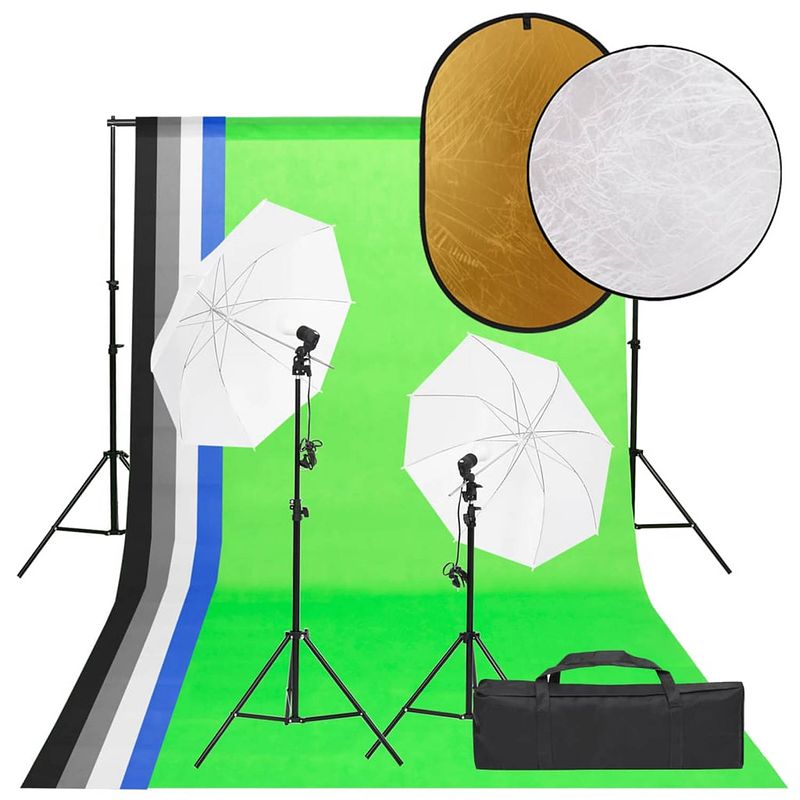 Foto van Vidaxl fotostudioset met verlichtingsset, achtergrond en reflector