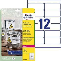 Foto van Avery-zweckform l4776-20 etiketten 99.1 x 42.3 mm polyester folie wit 240 stuk(s) permanent universele etiketten, weerbestendige etiketten laser, kopie