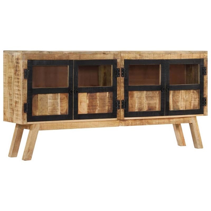 Foto van Vidaxl dressoir 160x30x76 cm massief mangohout bruin en zwart