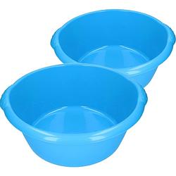 Foto van Voordeel set multi-functionele kunststof afwas teiltjes blauw in 2-formaten - afwasbak