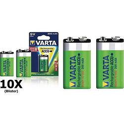 Foto van 10 stuks - varta oplaadbare batterij 9v e-block 200mah