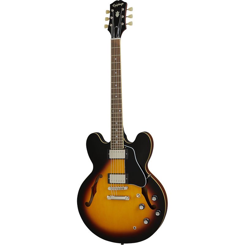 Foto van Epiphone es-335 vintage sunburst semi-akoestische gitaar