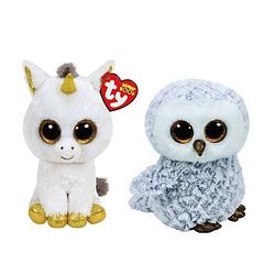 Foto van Ty - knuffel - beanie boo's - pegasus unicorn & owlette owl