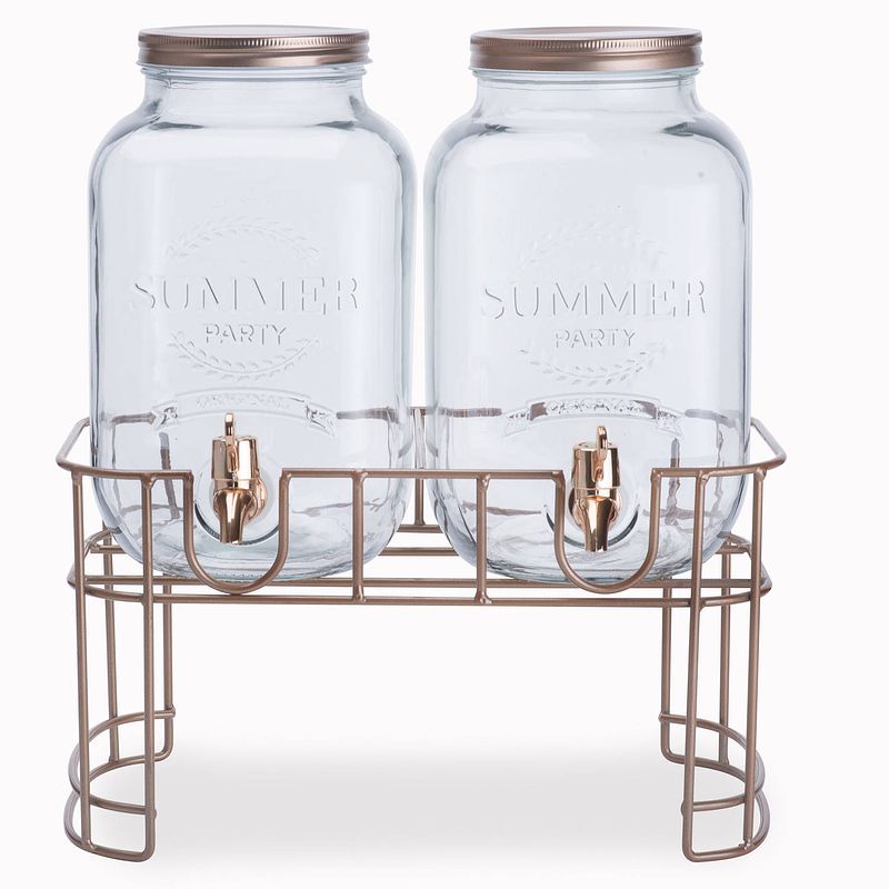 Foto van Cosy&trendy sapdispenser set op standaard - 2x 3,5 liter