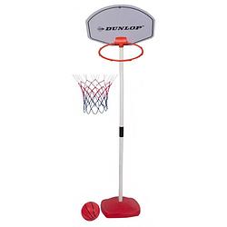 Foto van Dunlop mini-basketbalset - basketbalstandaard, basketbal en pomp - 117 cm hoog