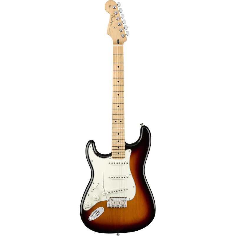 Foto van Fender player stratocaster lh 3-color sunburst mn