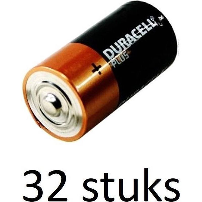 Foto van Duracell plus alkaline c-batterijen - 32 stuks