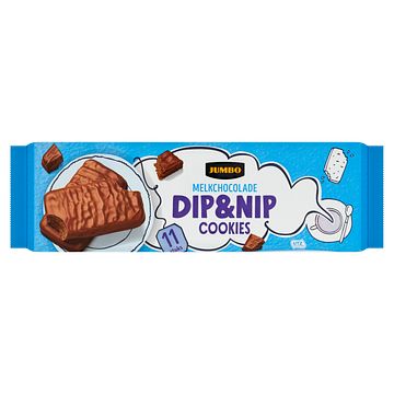 Foto van Jumbo dip&nip cookies melkchocolade 11 stuks 200g