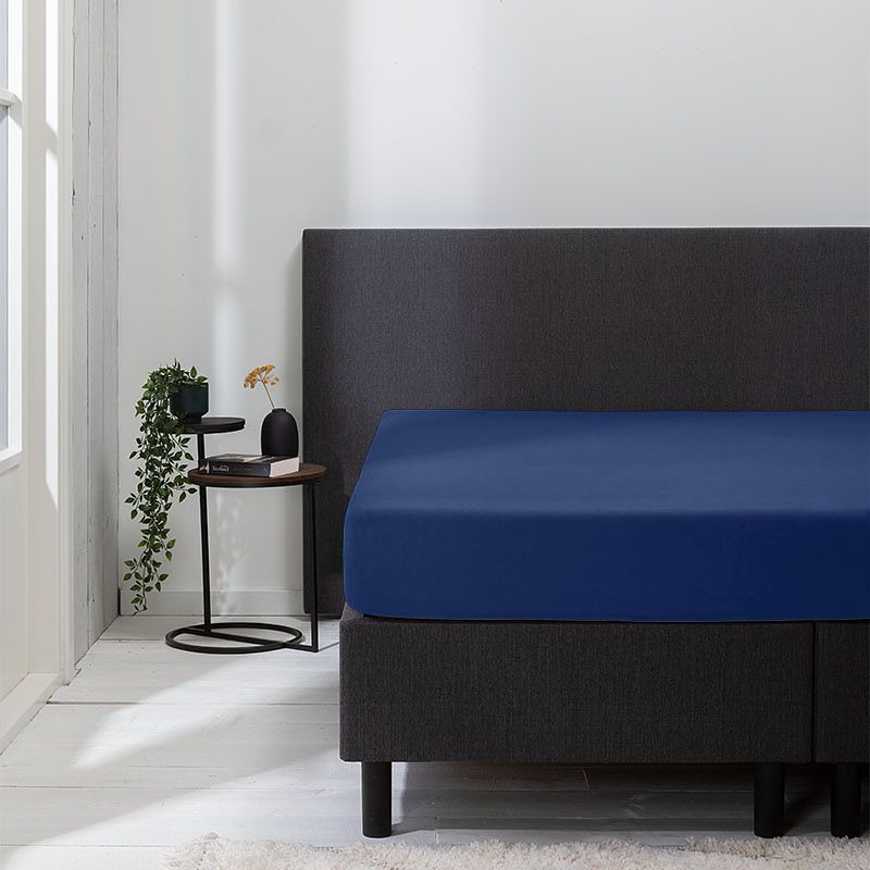 Foto van Luna bedding 2-pack: luna hoeslaken jersey kleur: navy, 80/90 x 200 cm