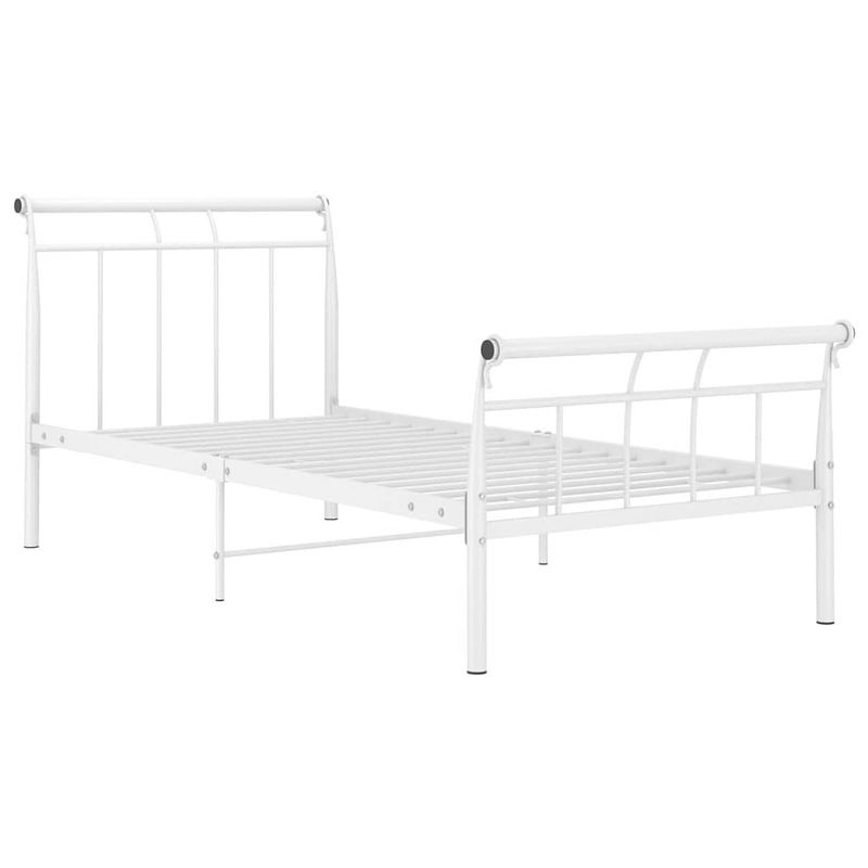 Foto van The living store metalen bedframe - 208 x 96 x 90 cm - wit - montage vereist