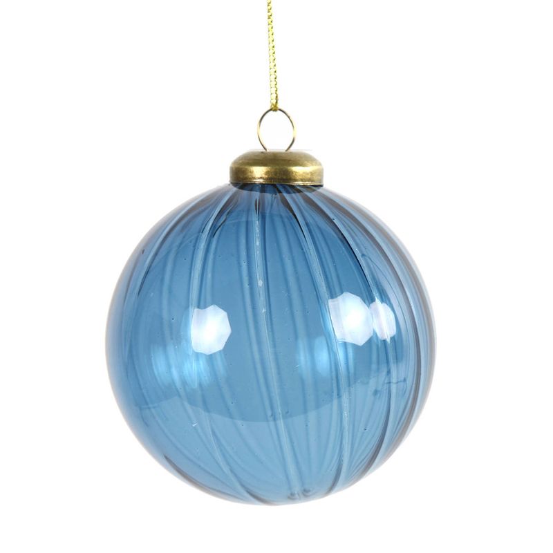 Foto van Tom kerstbal yana 8 cm glas blauw