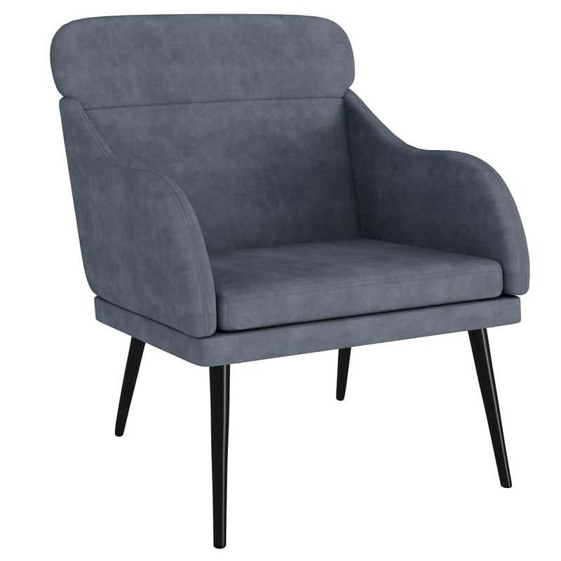 Foto van Vidaxl fauteuil 63x76x80 cm fluweel donkergrijs