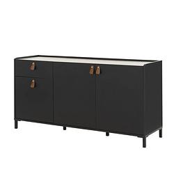 Foto van Rotterdam dressoir 3 deuren 1 lade - kastanje en zwart decor - b 160 x d 46 x h 80 cm