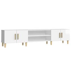 Foto van The living store tv-kast - trendy - tv-meubel - 180 x 31.5 x 40 cm - hoogglans wit