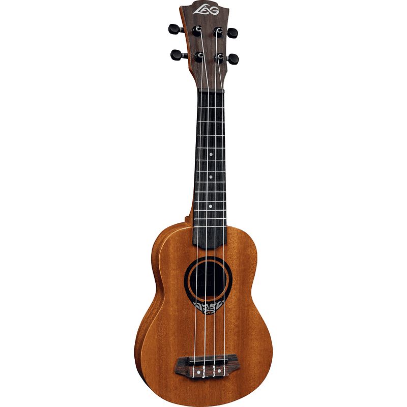 Foto van Lag guitars tiki uku 110 tku110s thinline sopraan ukelele met gigbag