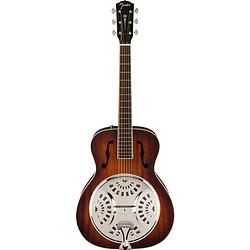 Foto van Fender pr-180e resonator aged cognac burst wn elektrisch-akoestische resonatorgitaar met koffer