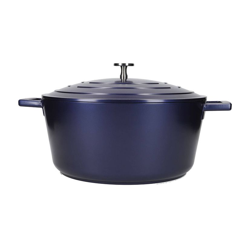 Foto van Braadpan, 28 cm, 5 l, gietaluminium, metallic blauw - masterclass