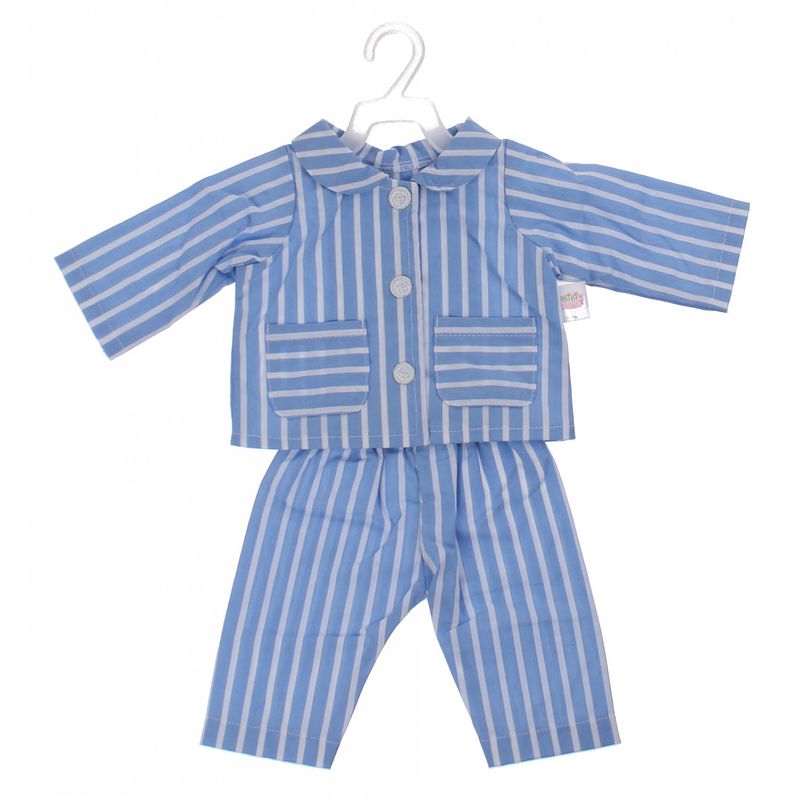 Foto van Mini mommy pyjamaset gestreept 42-46 cm blauw/wit 2-delig