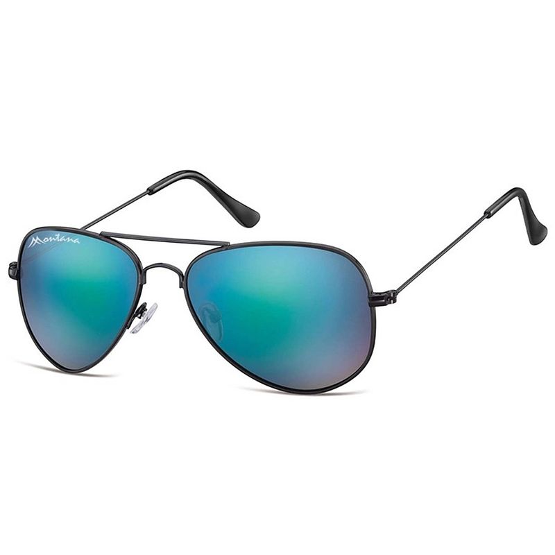 Foto van Montana zonnebril unisex aviator zwart/blauw (ms94a)