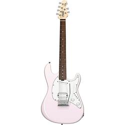 Foto van Sterling by music man ctss30hs cutlass short scale hs shell pink elektrische gitaar met 24 inch mensuur