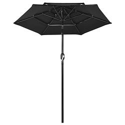 Foto van The living store parasol 200x228 cm - uv-beschermend polyester - inklapbaar - zwart